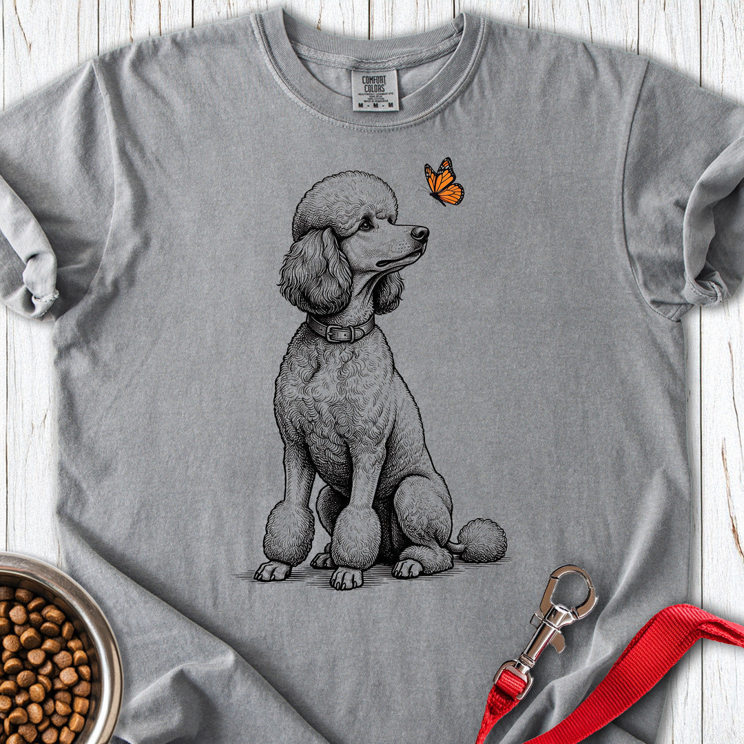 Standard Poodle Butterfly Premium Tee — Grey