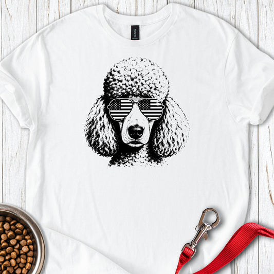 Standard Poodle Flag Shades — White