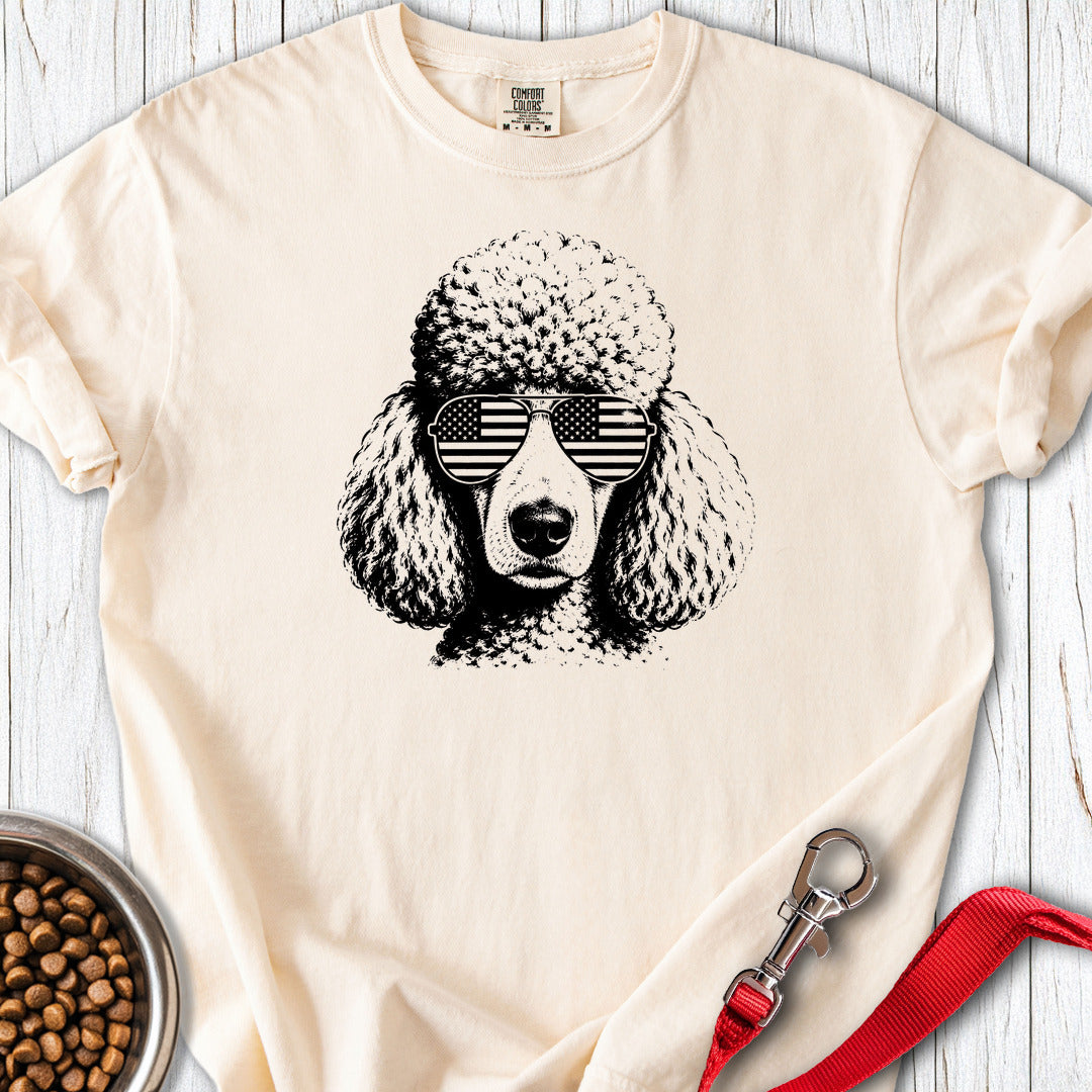 Standard Poodle Flag Shades Premium Tee — Ivory