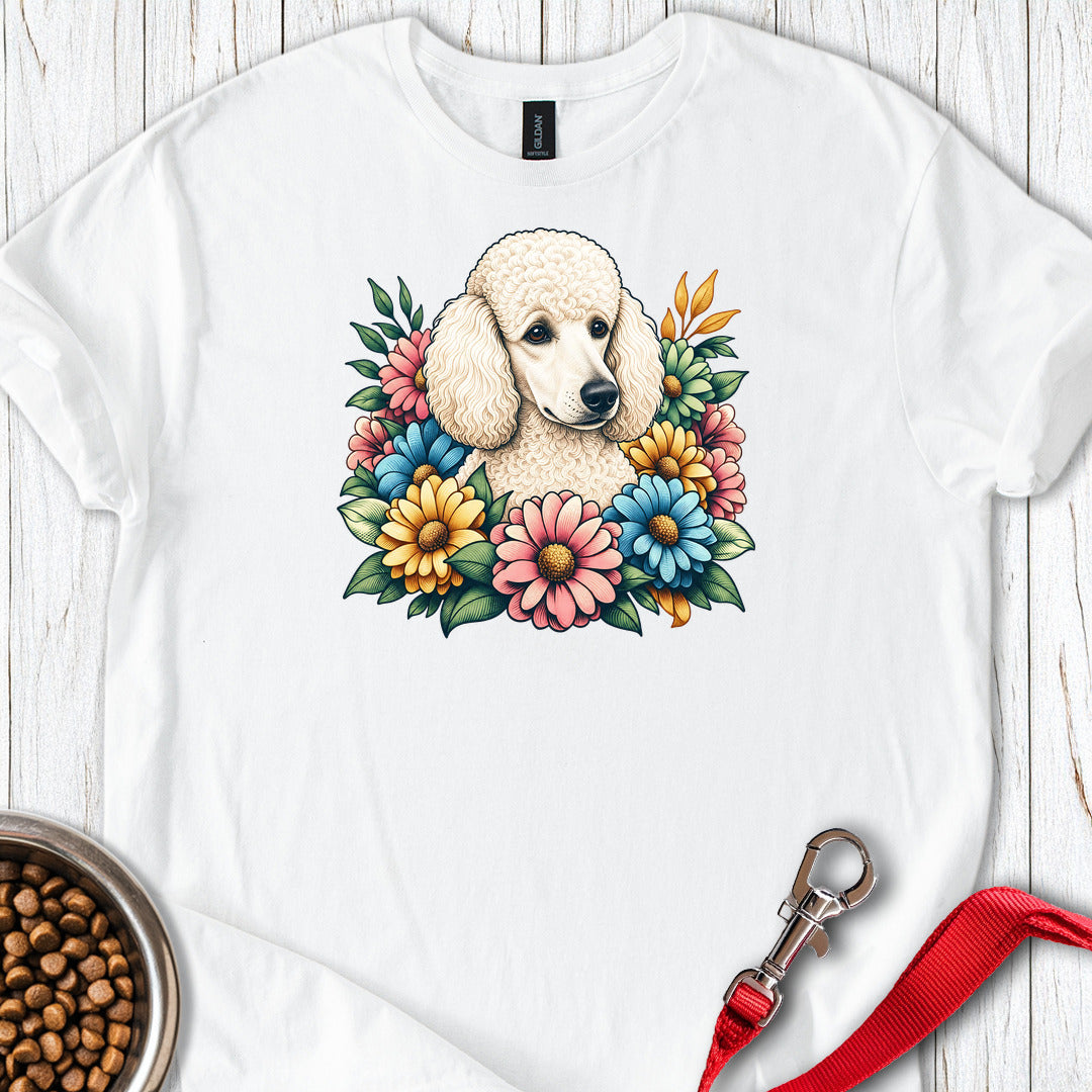 Standard Poodle Flower Wreath — White