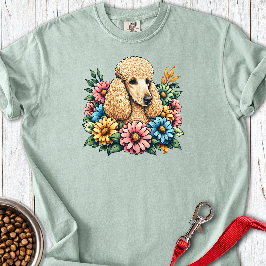 Standard Poodle Flower Wreath Apricot Premium Tee Bay