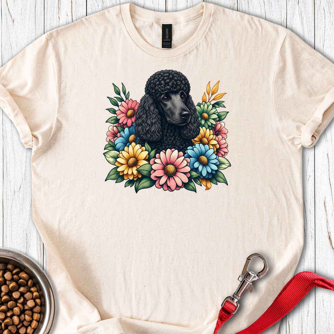 Standard Poodle Flower Wreath Black — Natural