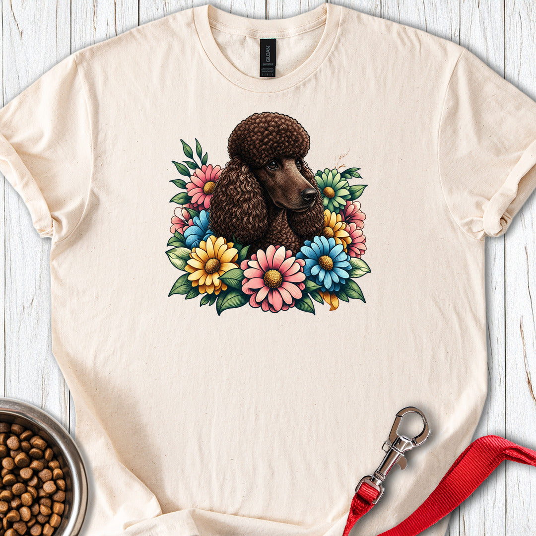 Standard Poodle Flower Wreath Chocolate — Natural