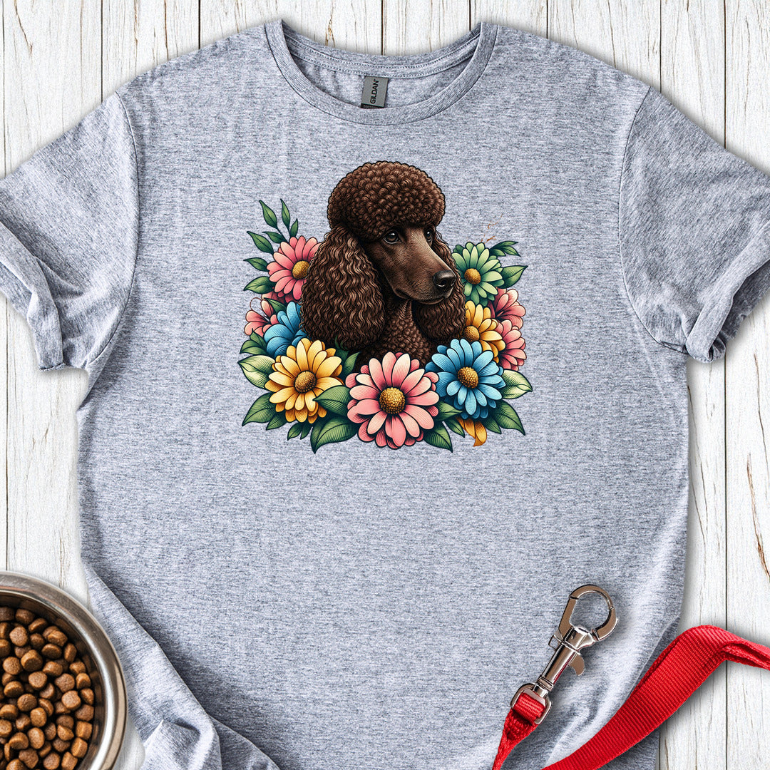Standard Poodle Flower Wreath Chocolate — Sport Grey