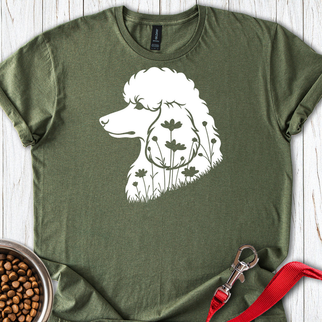Standard Poodle Flowers 2 — Military Green