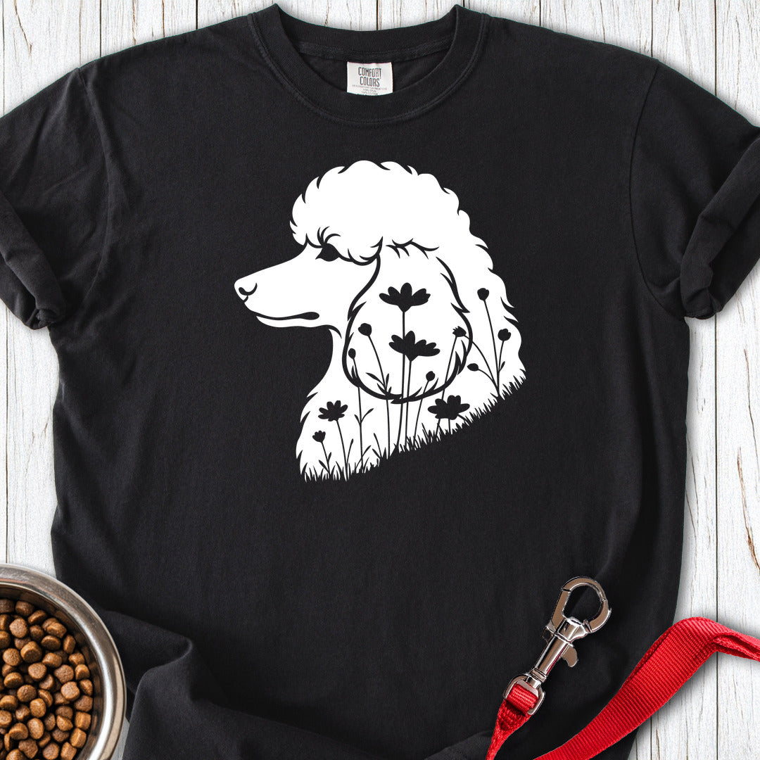 Standard Poodle Flowers 2 Premium Tee — Black
