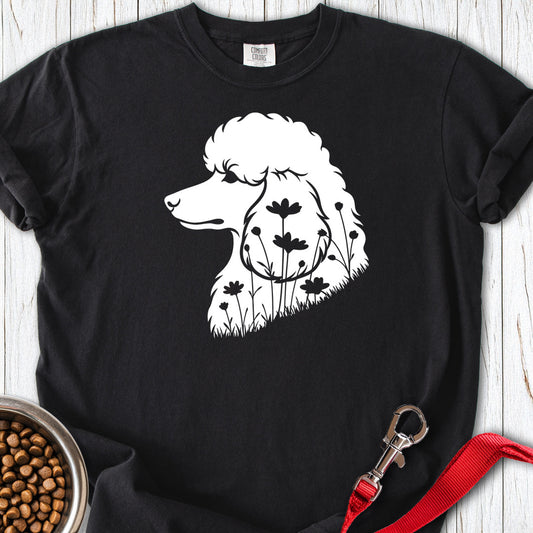 Standard Poodle Flowers 2 Premium Tee — Black