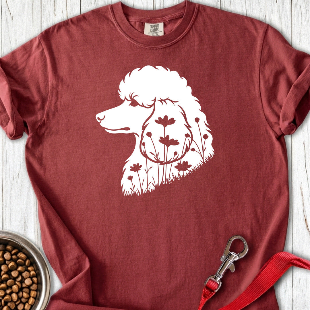 Standard Poodle Flowers 2 Premium Tee — Brick