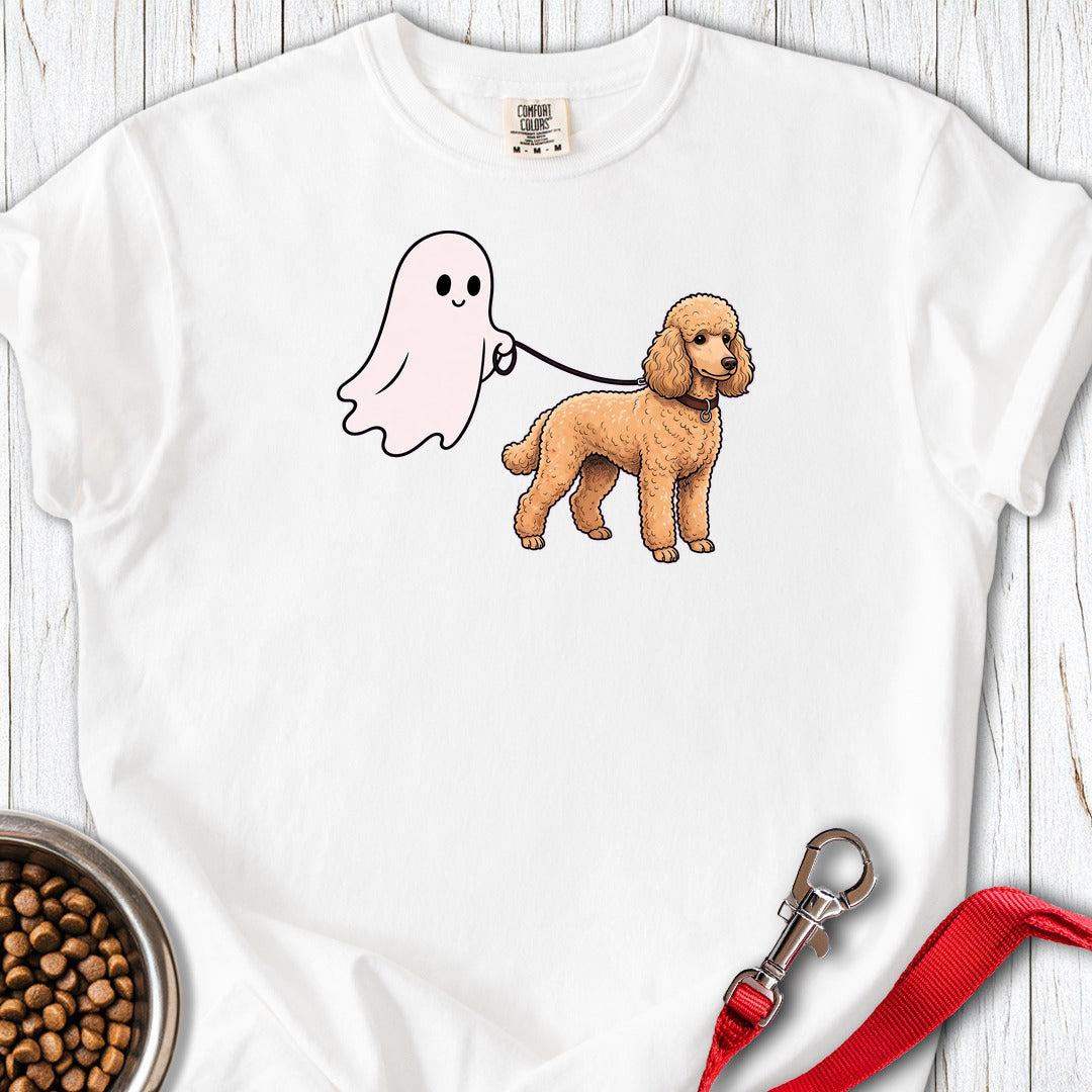 Standard Poodle Ghost Walk Apricot Premium Tee — White