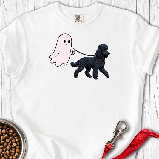 Standard Poodle Ghost Walk Black Premium Tee — White
