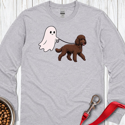 Standard Poodle Ghost Walk Chocolate Long Sleeve Sport Grey