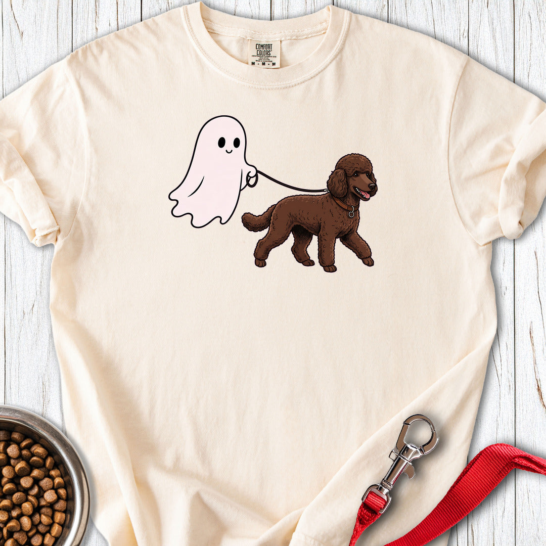 Standard Poodle Ghost Walk Chocolate Premium Tee — Ivory