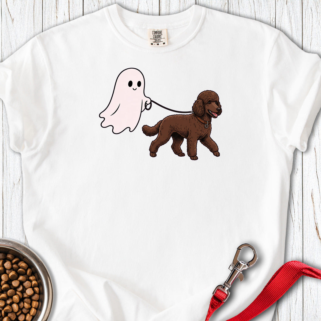 Standard Poodle Ghost Walk Chocolate Premium Tee — White