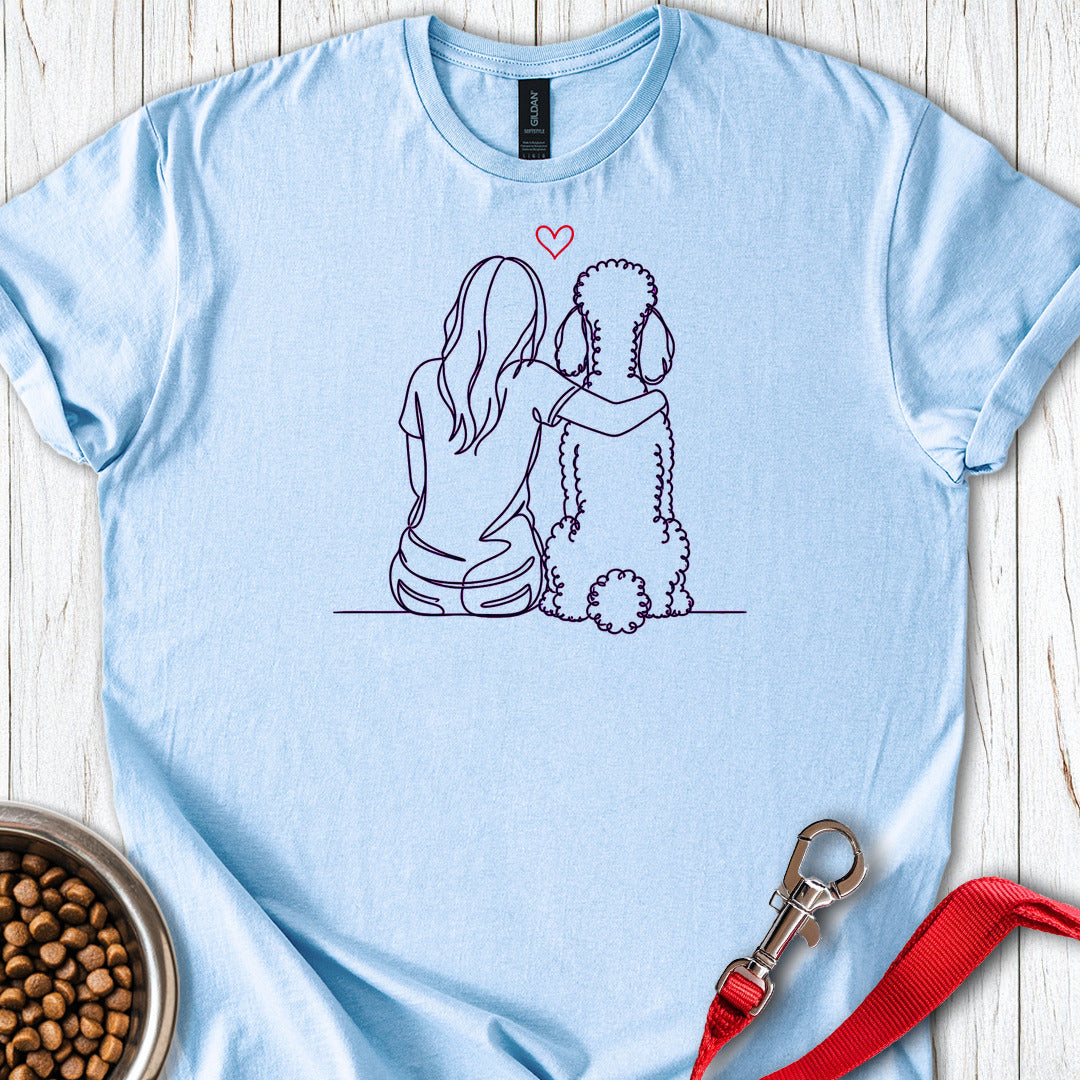 Standard Poodle Hug — Light Blue