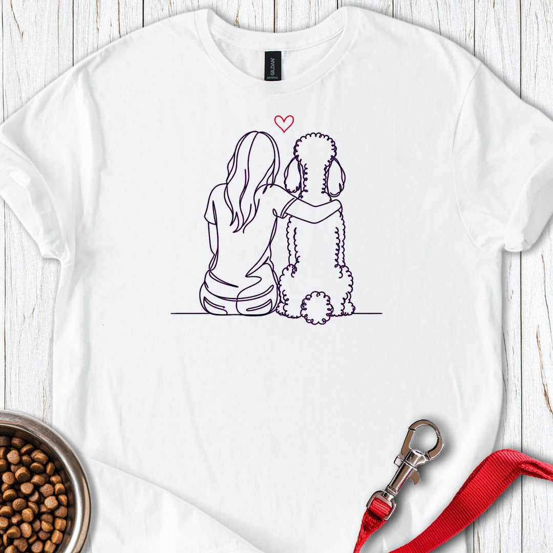 Standard Poodle Hug — White