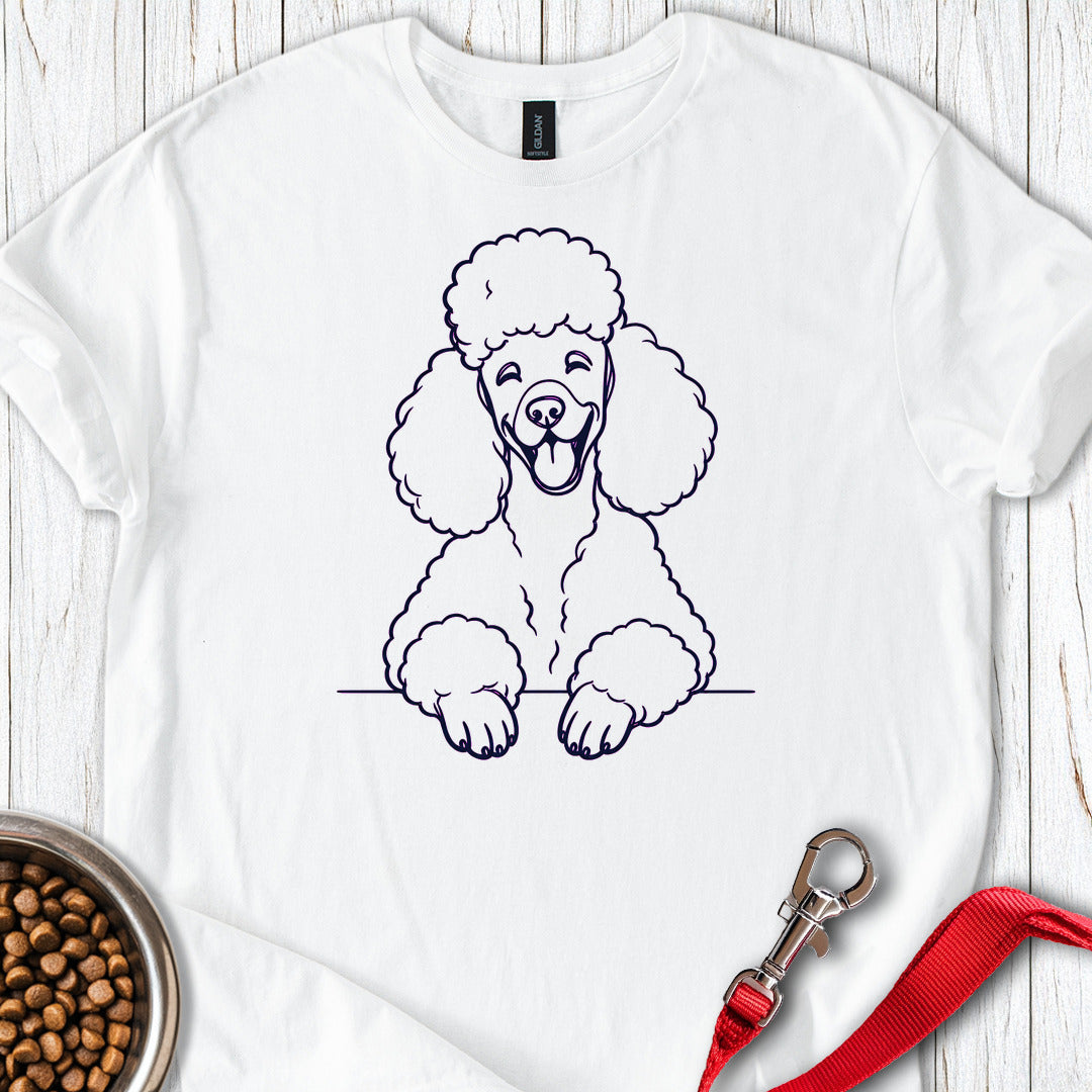 Standard Poodle Lineart — White