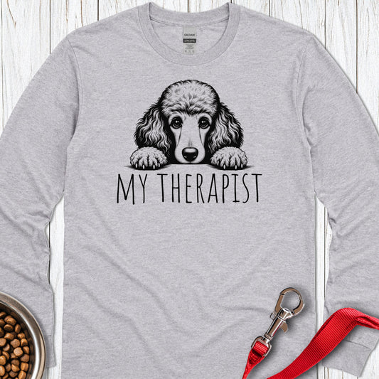 Standard Poodle My Therapist 2 Long Sleeve Sport Grey