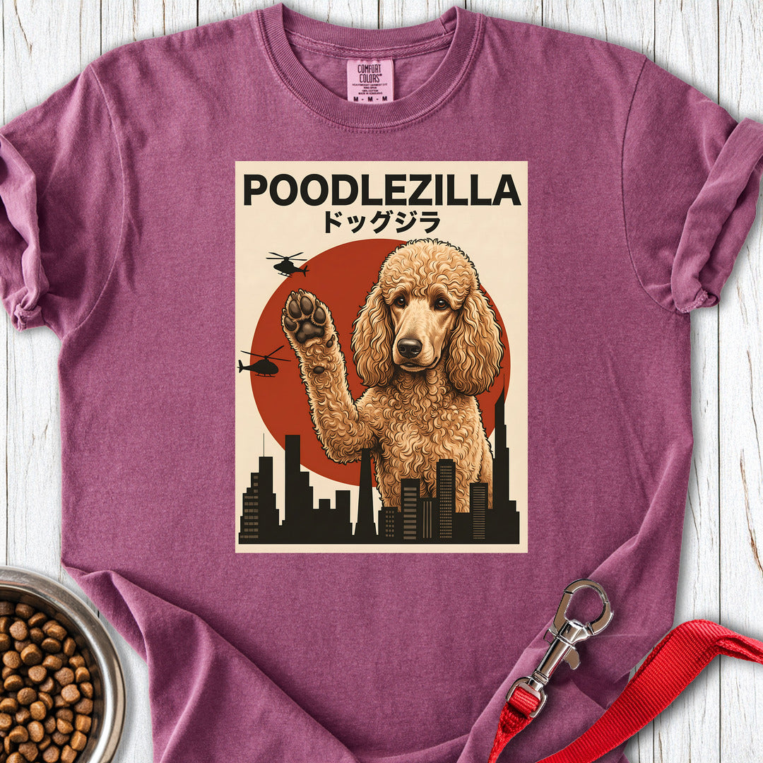 Standard Poodle Poodlezilla Apricot Premium Tee — Berry