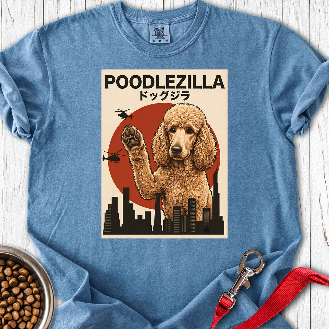 Standard Poodle Poodlezilla Apricot Premium Tee — Blue Jean