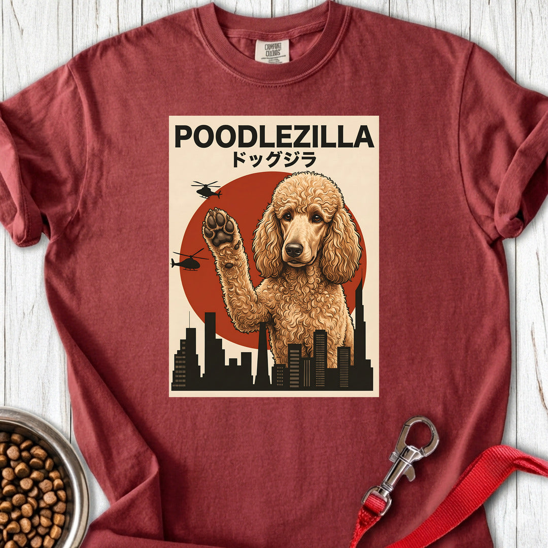 Standard Poodle Poodlezilla Apricot Premium Tee — Brick