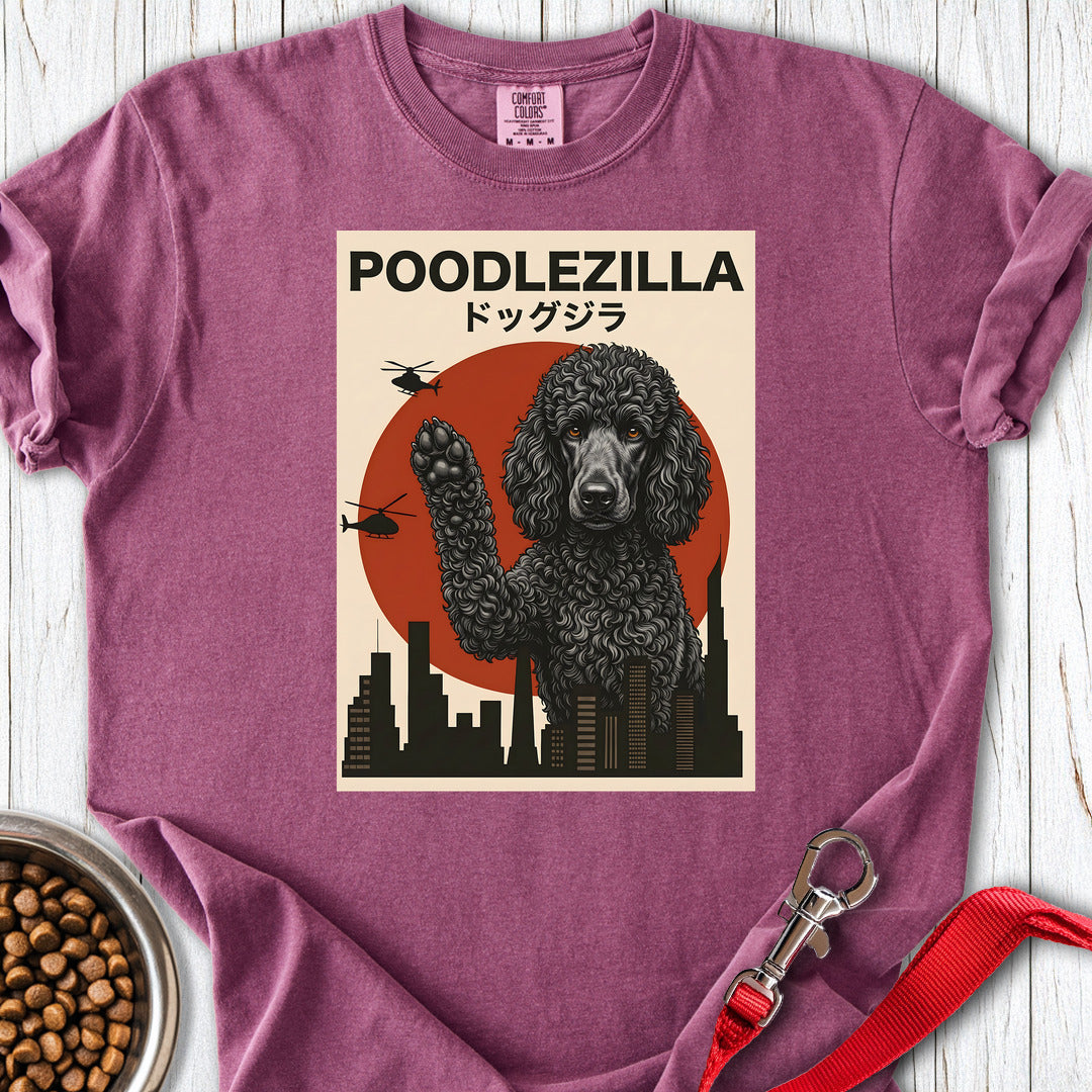 Standard Poodle Poodlezilla Black Premium Tee — Berry