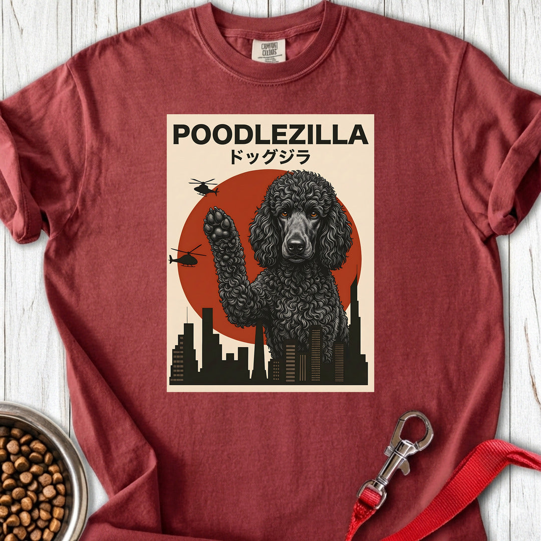 Standard Poodle Poodlezilla Black Premium Tee — Brick