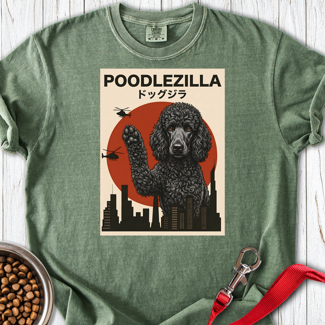 Standard Poodle Poodlezilla Black Premium Tee — Moss
