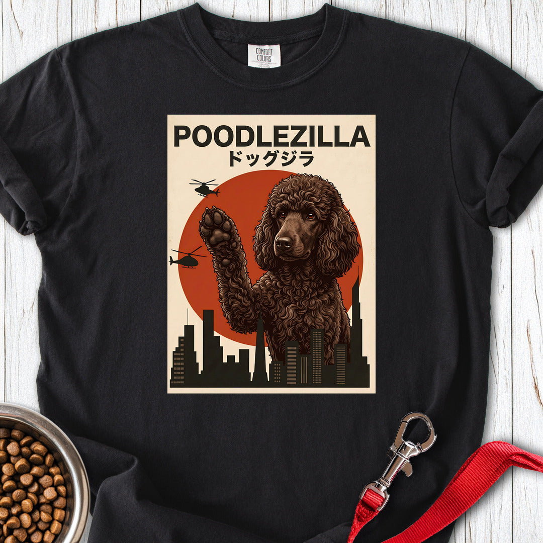 Standard Poodle Poodlezilla Chocolate Premium Tee — Black