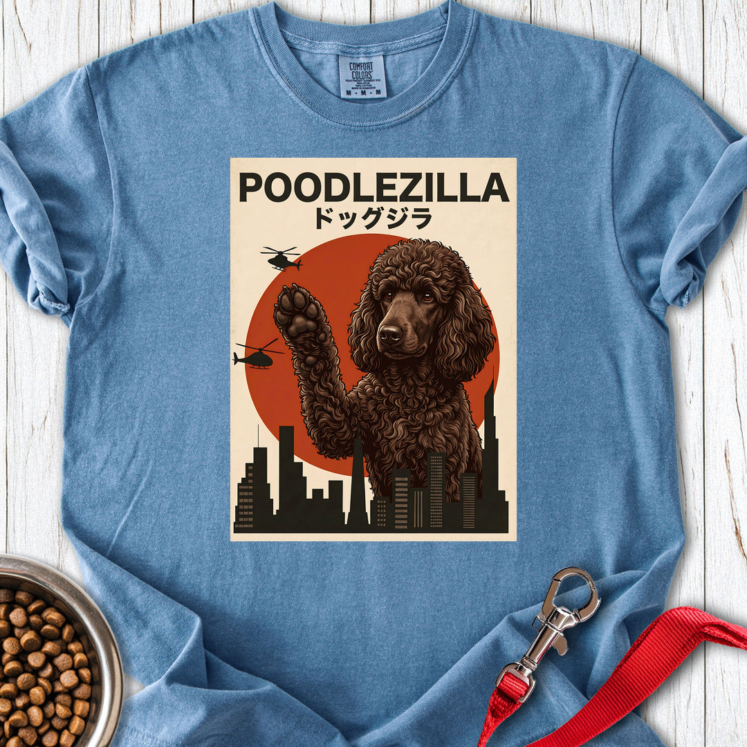 Standard Poodle Poodlezilla Chocolate Premium Tee — Blue Jean