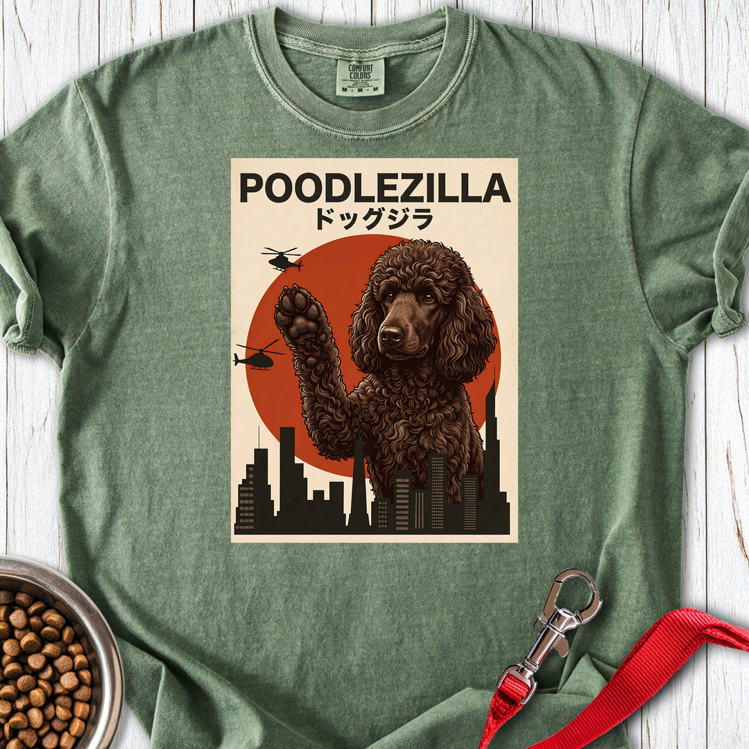 Standard Poodle Poodlezilla Chocolate Premium Tee — Moss