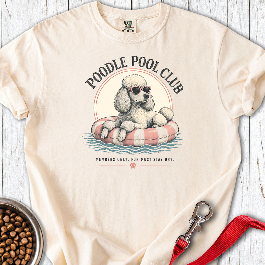 Standard Poodle Pool Club Premium Tee — Ivory