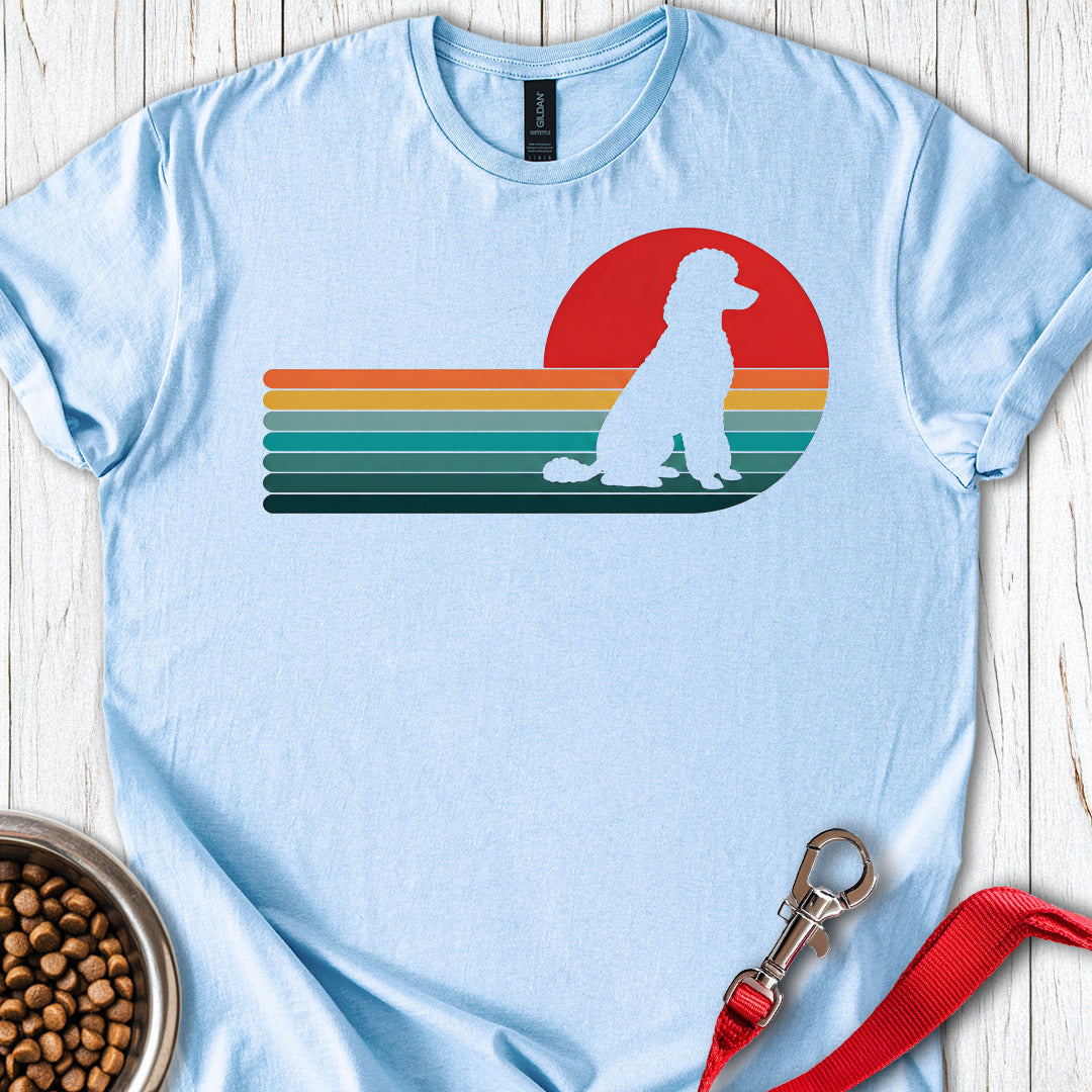 Standard Poodle Retro Sunset 2 — Light Blue