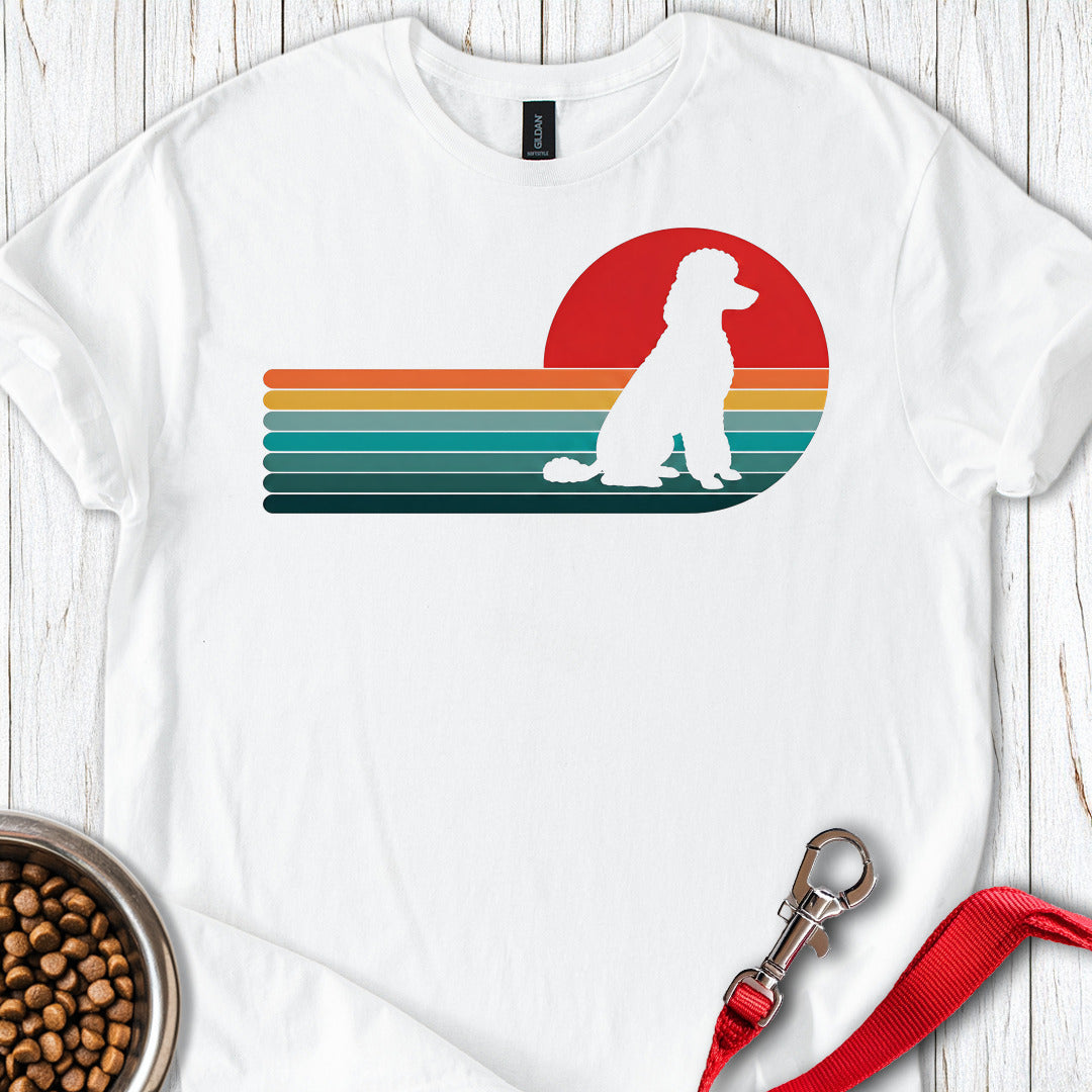 Standard Poodle Retro Sunset 2 — White