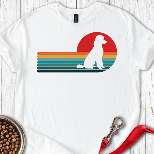 Standard Poodle Retro Sunset 2 — White