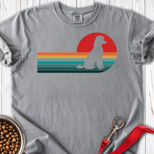 Standard Poodle Retro Sunset 2 Premium Tee — Grey