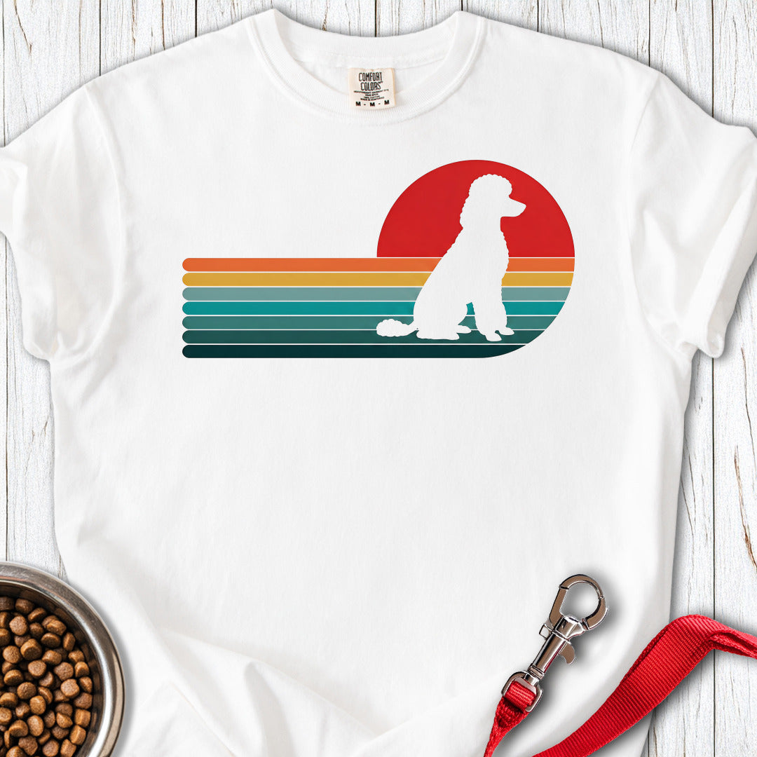 Standard Poodle Retro Sunset 2 Premium Tee — White