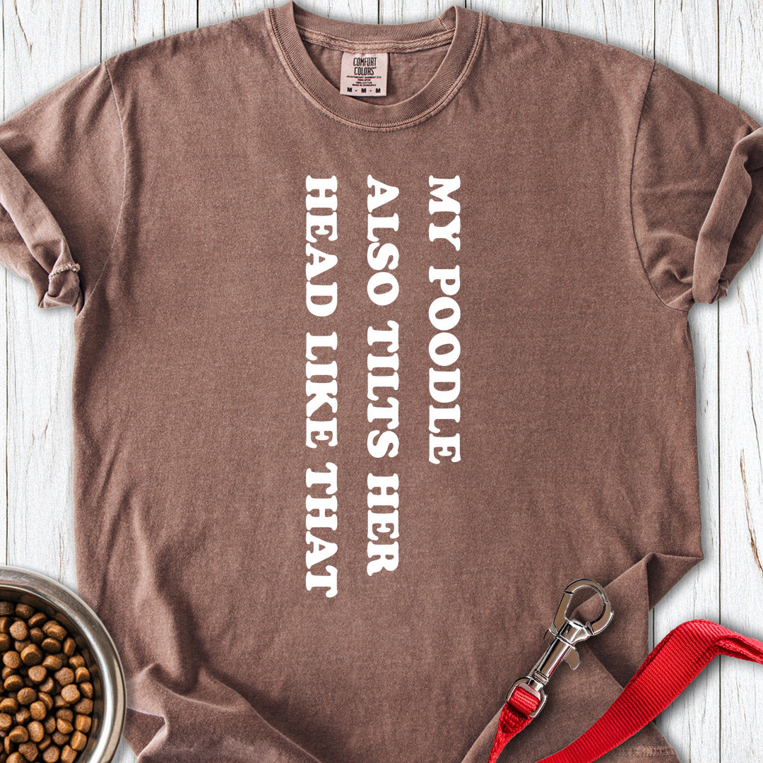 Standard Poodle Tilts Her Head Premium Tee — Espresso
