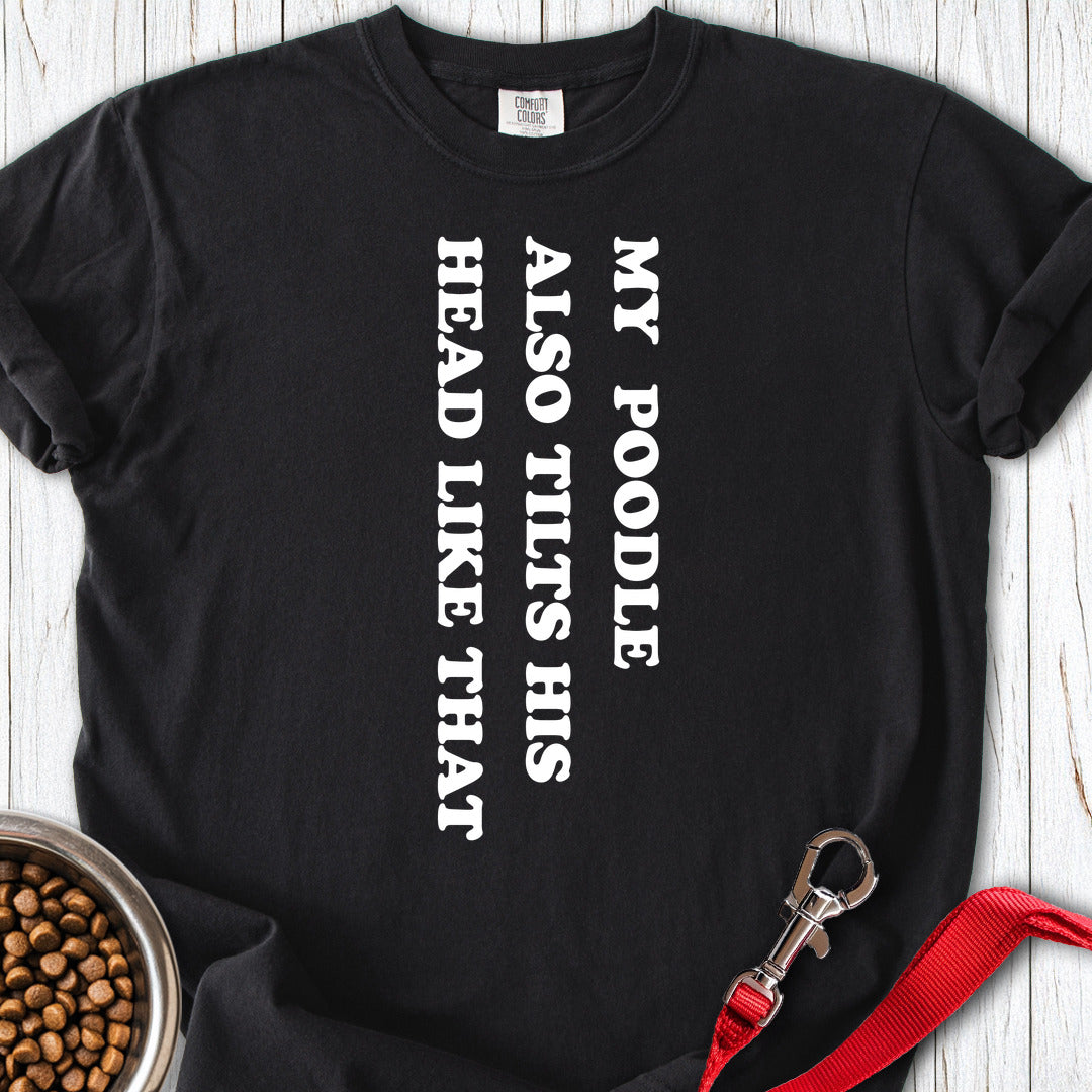 Standard Poodle Tilts His Head Premium Tee — Black