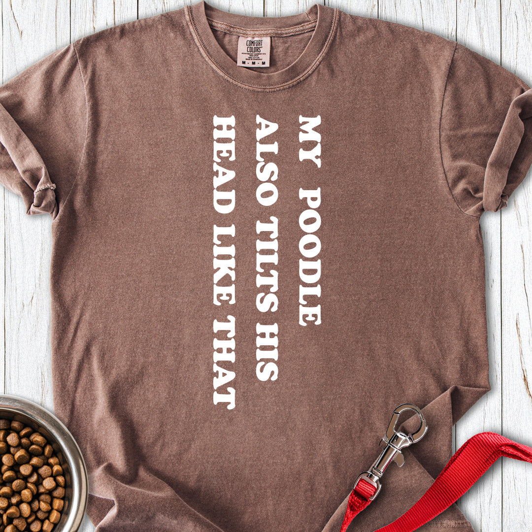 Standard Poodle Tilts His Head Premium Tee — Espresso