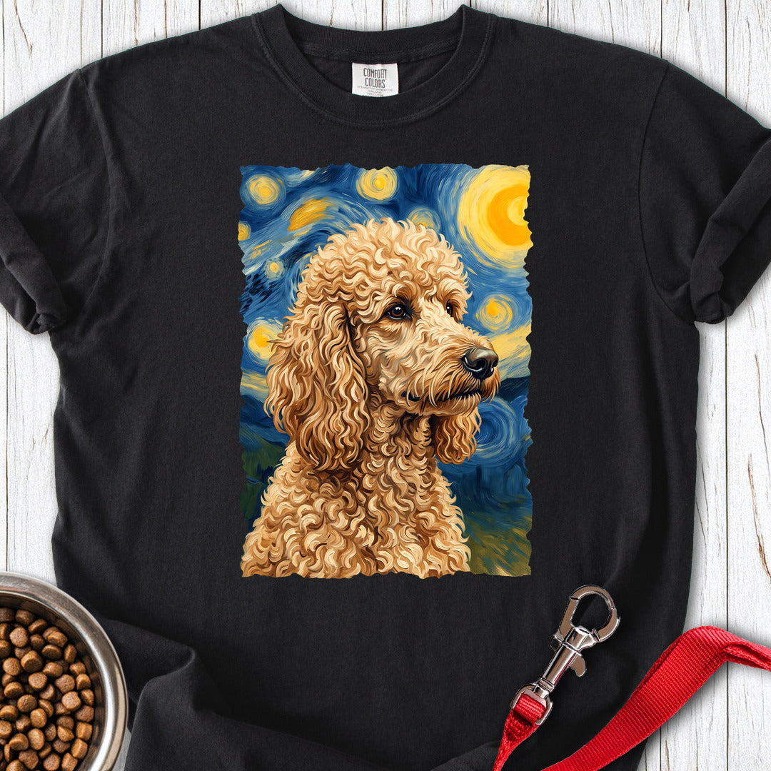 Standard Poodle Van Gogh Apricot Premium Tee — Black