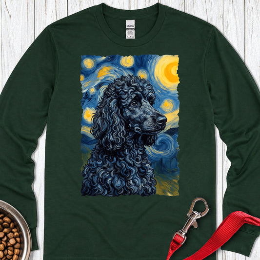 Standard Poodle Van Gogh Black Long Sleeve Forest Green
