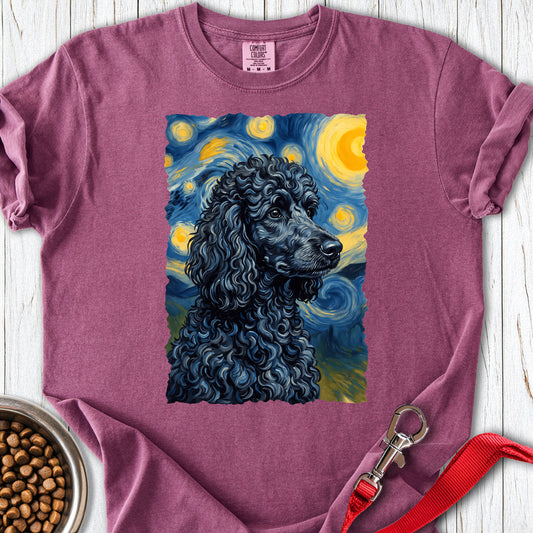 Standard Poodle Van Gogh Black Premium Tee — Berry