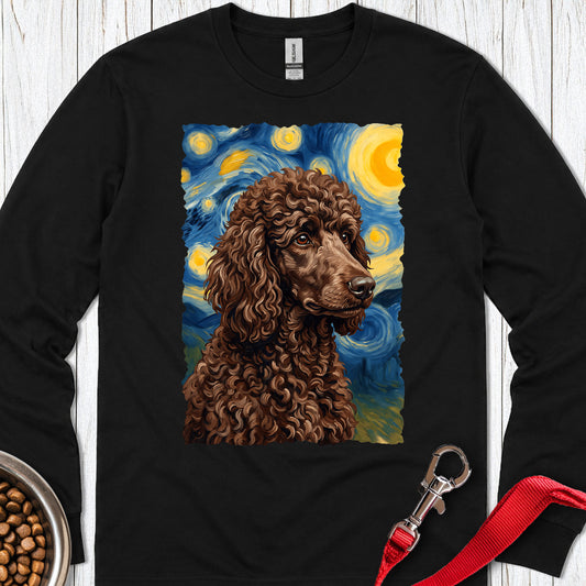 Standard Poodle Van Gogh Chocolate Long Sleeve — Black