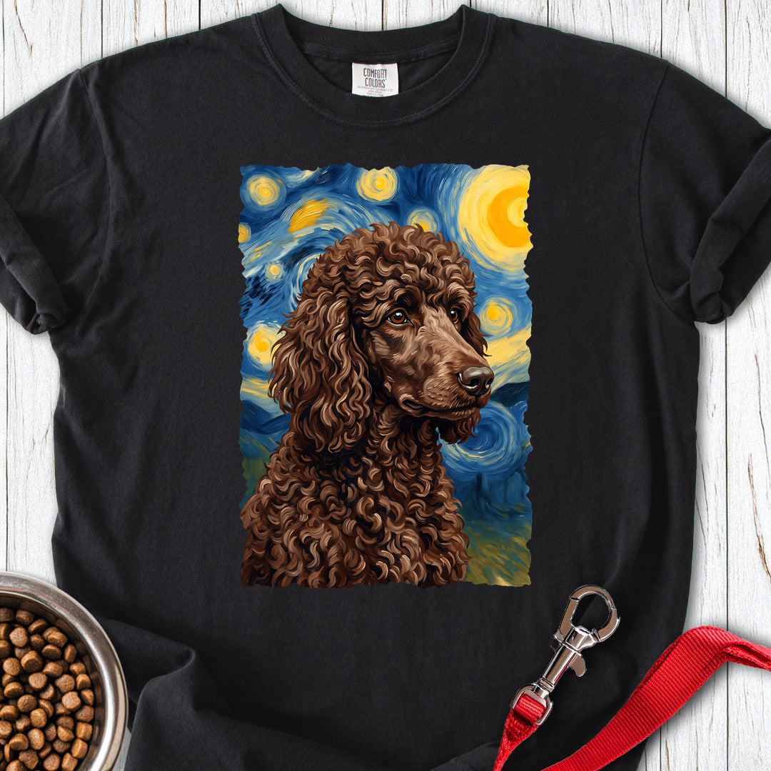 Standard Poodle Van Gogh Chocolate Premium Tee — Black
