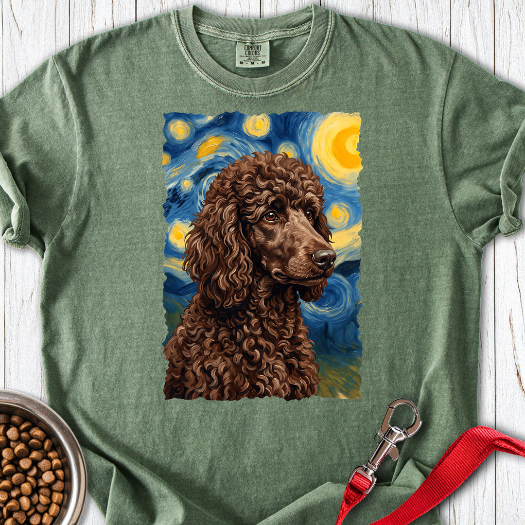 Standard Poodle Van Gogh Chocolate Premium Tee — Moss