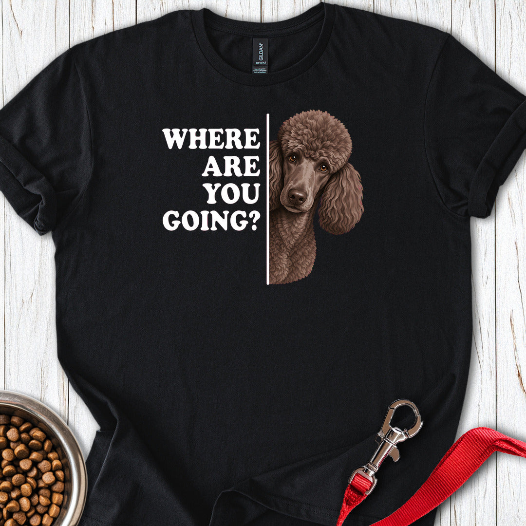 Standard Poodle Where Are You Going 2 — Black