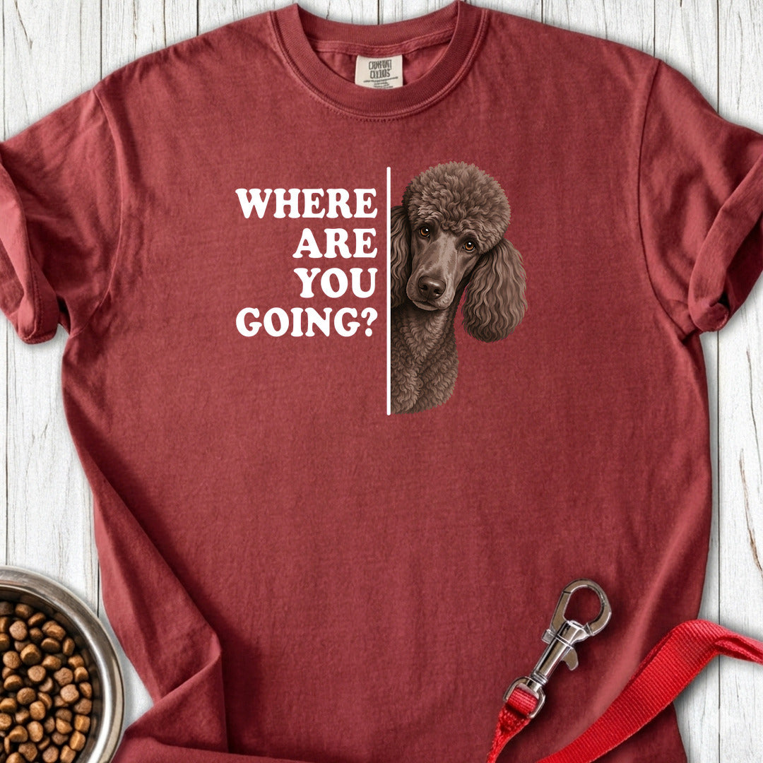 Standard Poodle Where Are You Going 2 Premium Tee — Brick