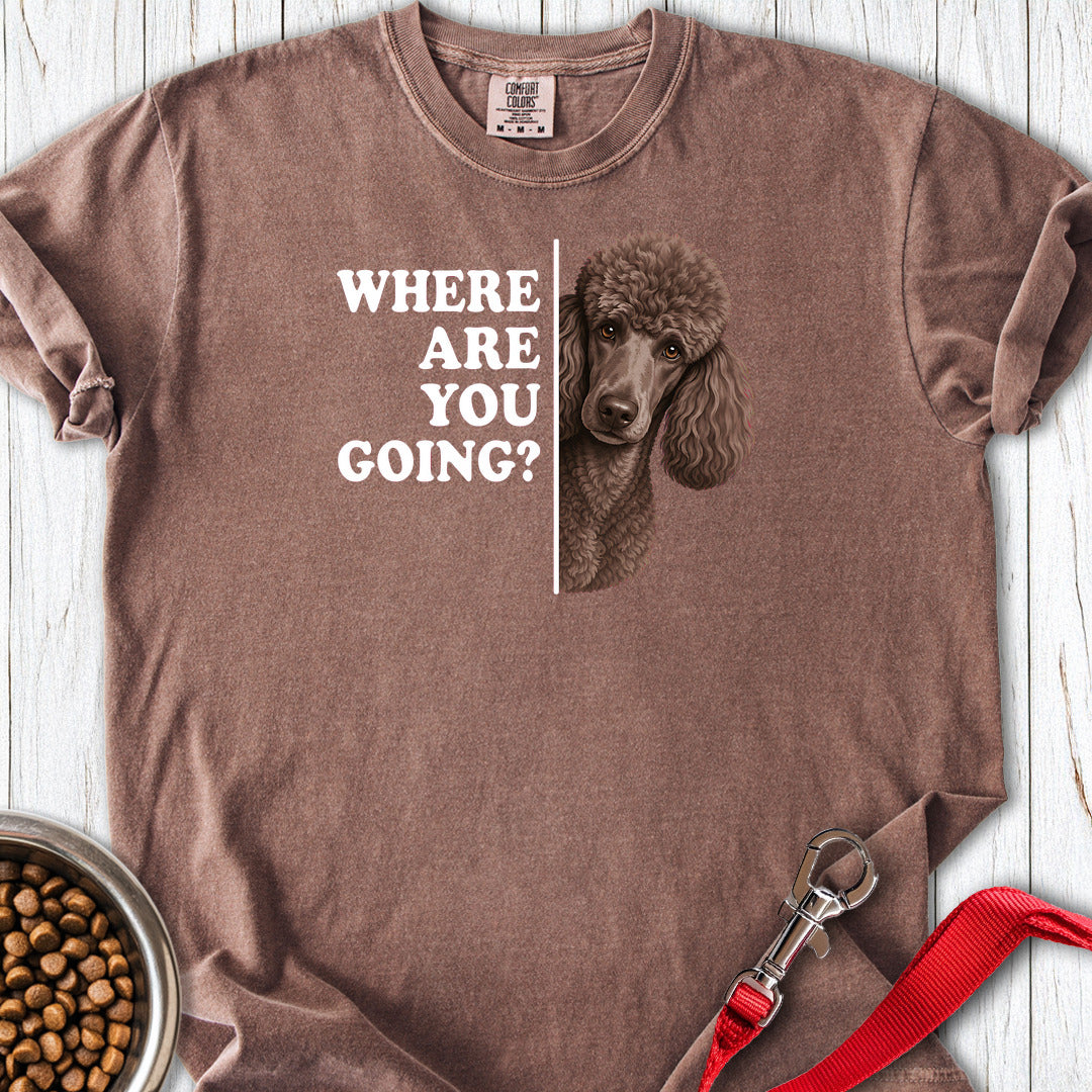 Standard Poodle Where Are You Going 2 Premium Tee — Espresso