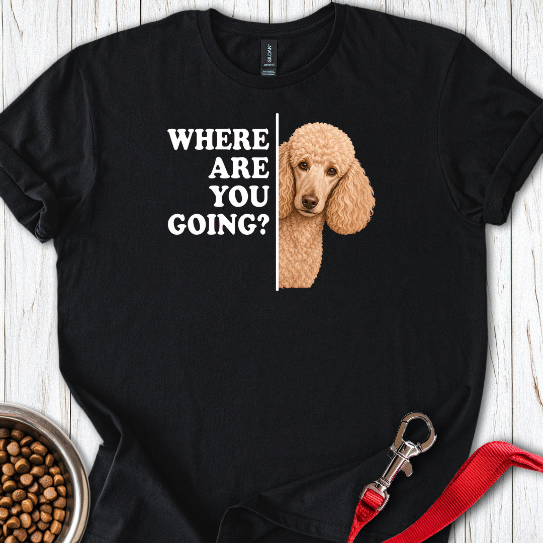 Standard Poodle Where Are You Going Apricot — Black