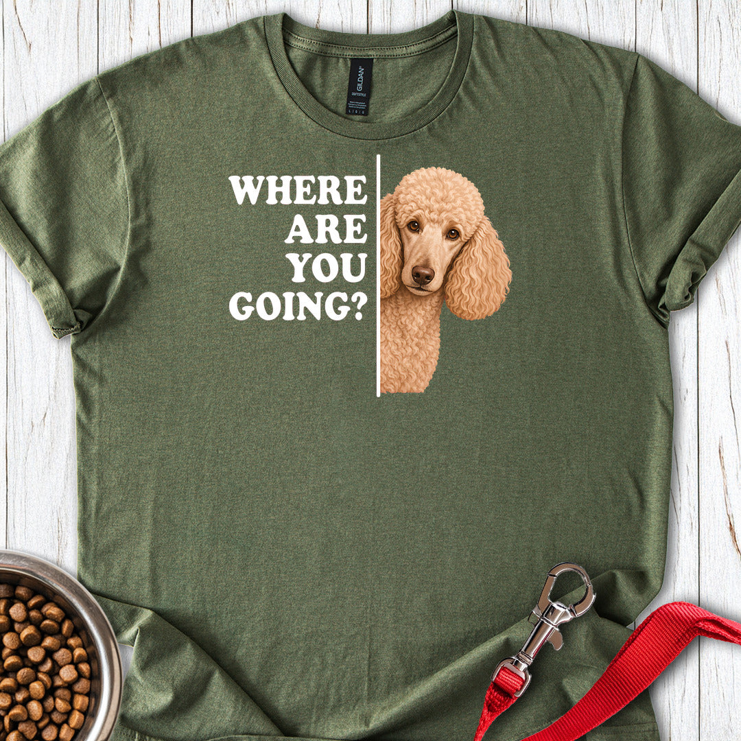 Standard Poodle Where Are You Going Apricot — Military Green